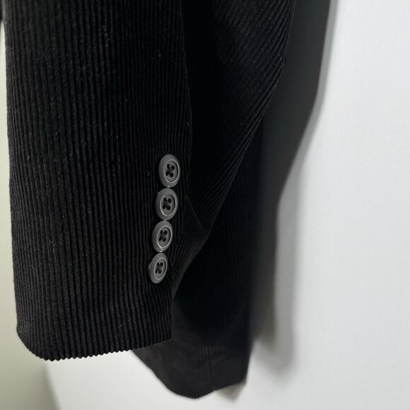 Alan Flusser Black Corduroy Blazer Sport Coat Men’s 44R Classic 2 Button Jacket - Picture 7 of 13